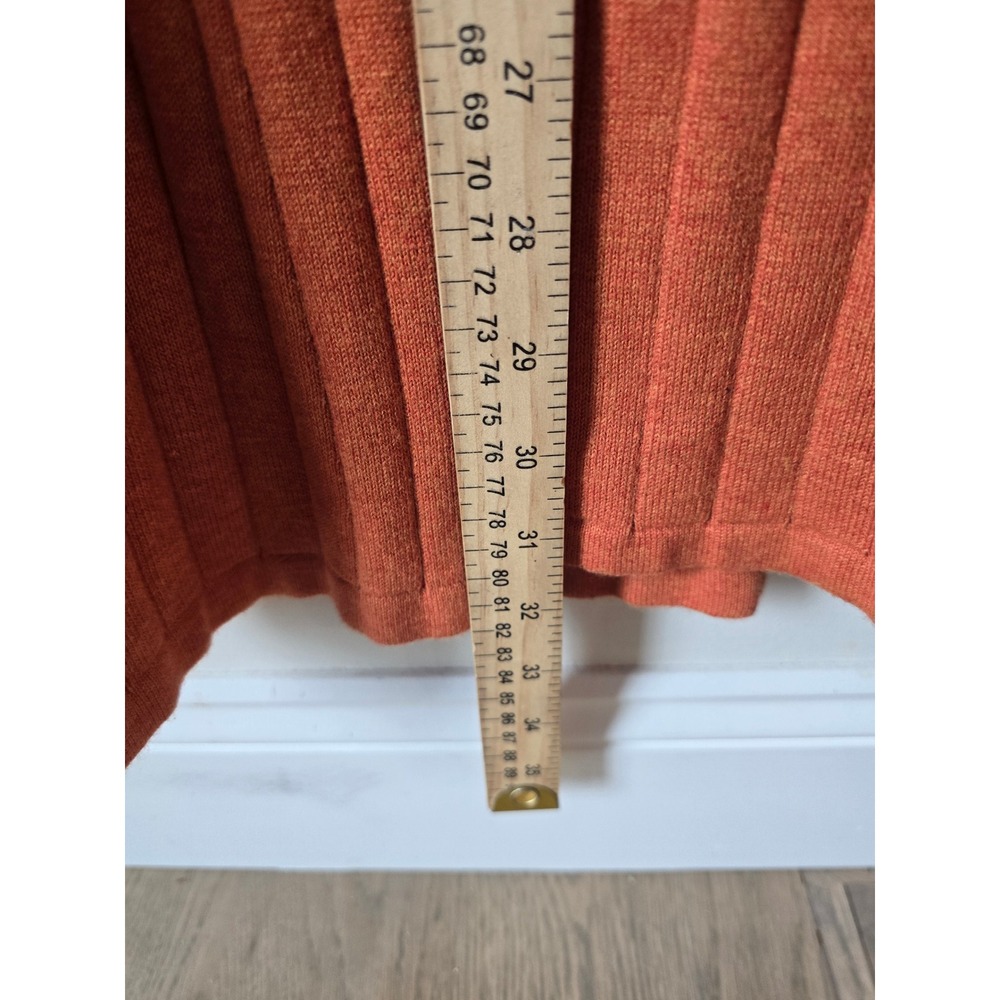 Free People Womens Ribbed Wide Leg Knit Pants Burnt Orange Rust High Rise Small - Picture 6 of 6